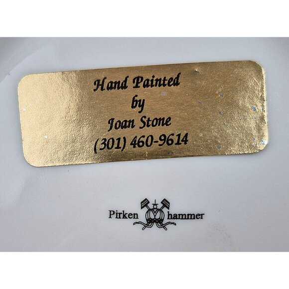 Porcelain Decorative Plate Hand Painted By Joan Stone Floral Design PirkenHammer - Picture 10 of 10